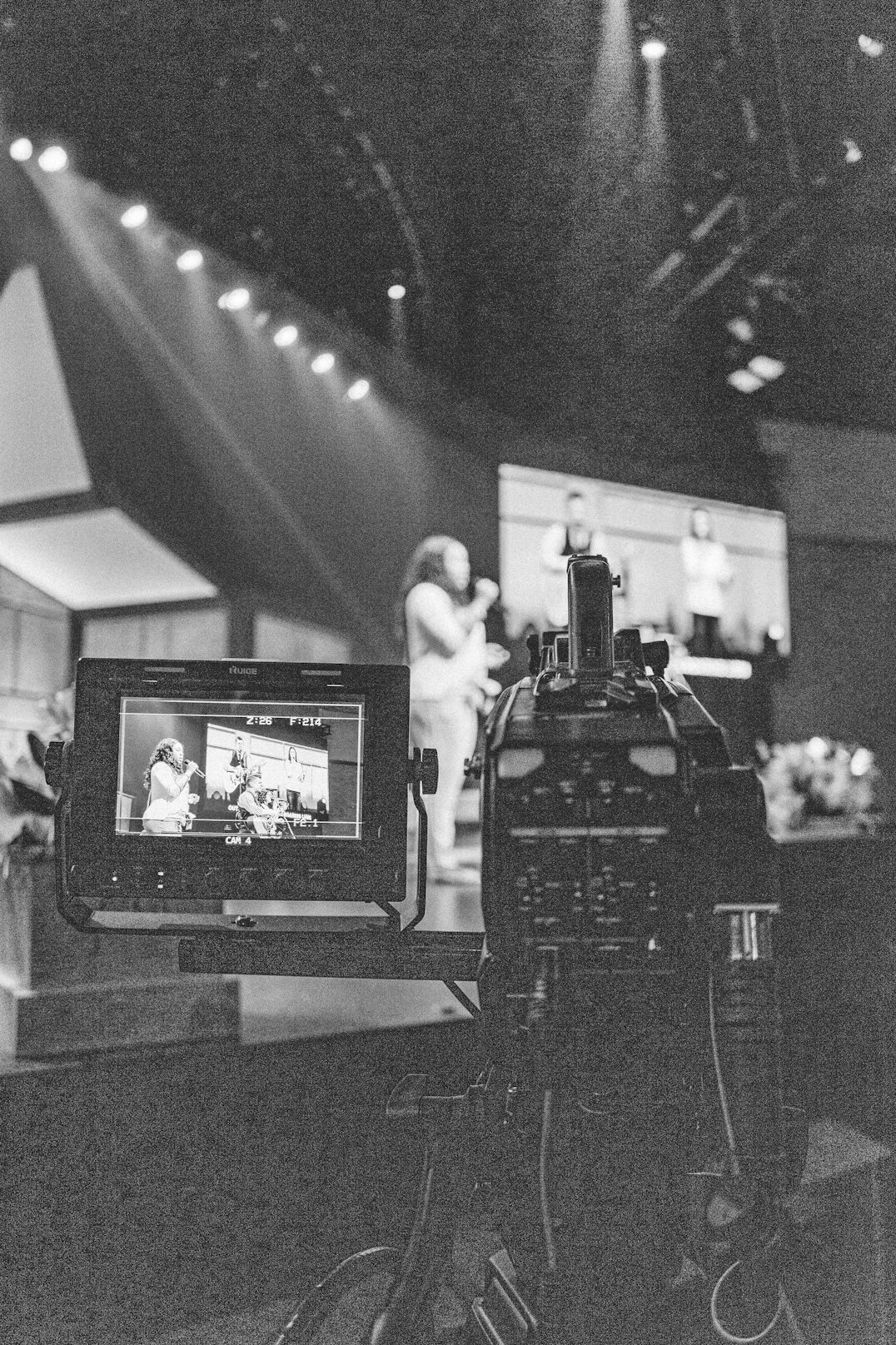 modern tv broadcast studio